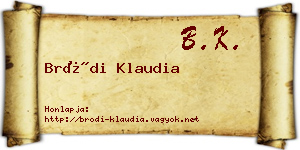 Bródi Klaudia névjegykártya