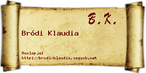 Bródi Klaudia névjegykártya