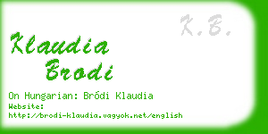 klaudia brodi business card