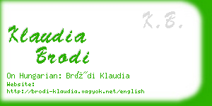klaudia brodi business card